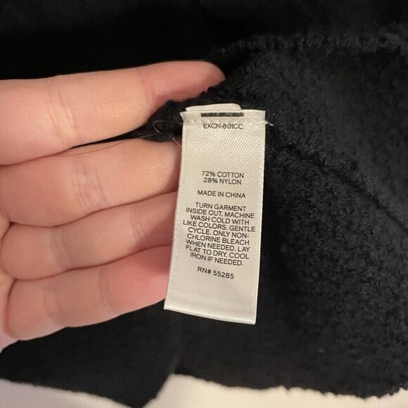 Express Women Sz S Black Deep V-Neck Long Sleeve Oversized Knit Sweater - Picture 7 of 8